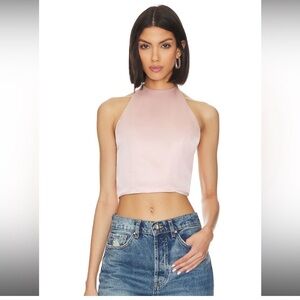 Anine Bing Leslie Soft Pink Silk Halter‎ Top Sz Small Blouse